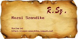 Rozsi Szendike névjegykártya